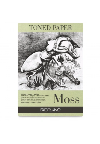 Fabriano Toned Paper Moss Eskiz Çizim Defteri Yosun Rengi 120 gr. A3 50 yaprak