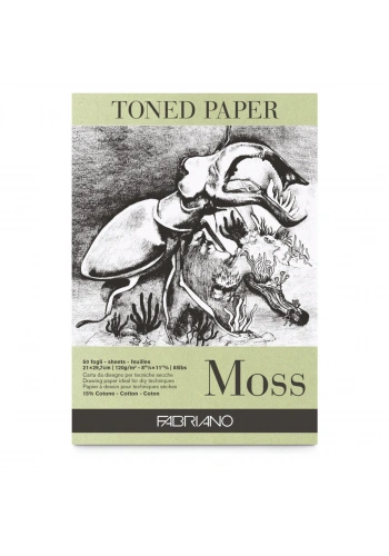 Fabriano Toned Paper Moss Eskiz Çizim Defteri Yosun Rengi 120 gr. A4 50 yaprak