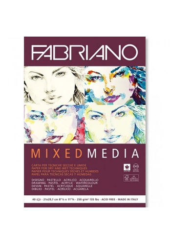 Fabriano Mixed Media Çok Amaçlı Karışık Teknik Eskiz Çizim Defteri 250 gr. A4 40 yaprak
