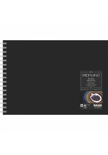 Fabriano Blackbook Landscape Spiralli Eskiz Çizim Defteri Siyah Yaprak 190 gr. A5 40 yaprak