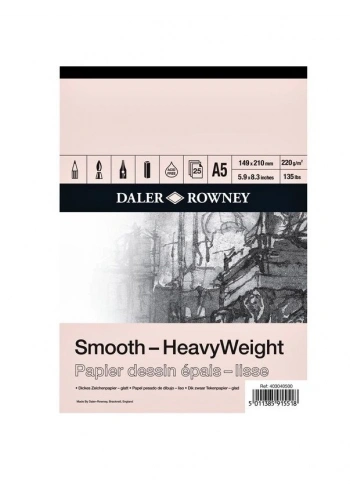 Daler Rowney Smooth Heavyweight Sketchbook Eskiz Çizim Defteri 220 Gr. A5 25 Sayfa