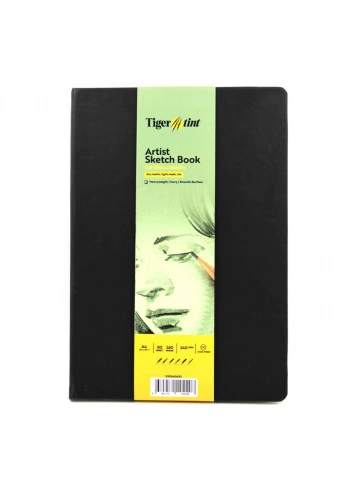 Tigertint Sketchbook Sert Kapak Eskiz Çizim Defteri 140 gr. 21x29 cm. 80 yp. SİYAH