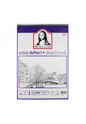 Südor Mona Lisa Telli Eskiz Çizim Defteri (Sketch Book) A3 120 gr. 50 yp.