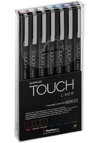Touch Liner Çizim Kalemi Seti 0.1 mm. 7 RENK