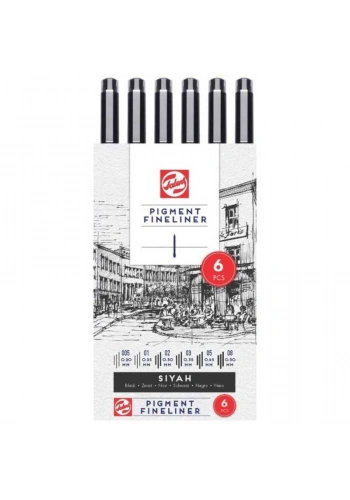 Talens Pigment Fineliner Teknik Çizim Kalemi Seti 6lı