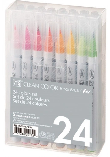 Zig Clean Color Real Brush Fırça Uçlu Marker Kalem Seti 24 Renk