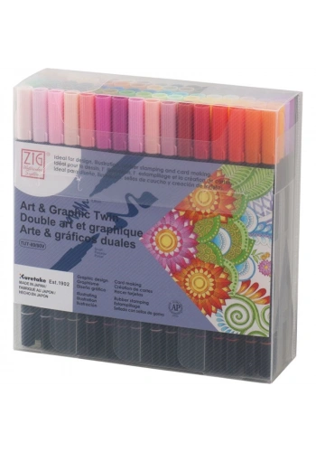 Zig Art & Graphic Twin Marker Brush Pen Çift Uçlu Çizim Kalemi Seti 80 Renk