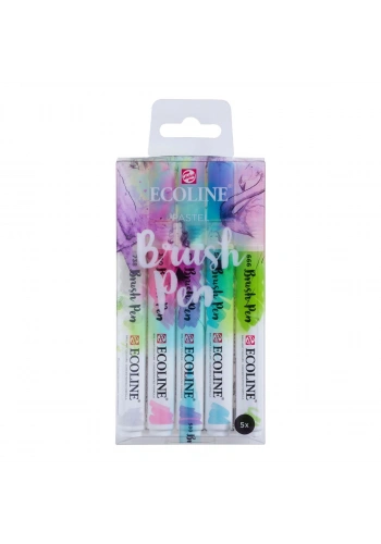 Talens Ecoline Brush Pen Fırça Uçlu Kalem Seti 5 Renk PASTEL COLOURS