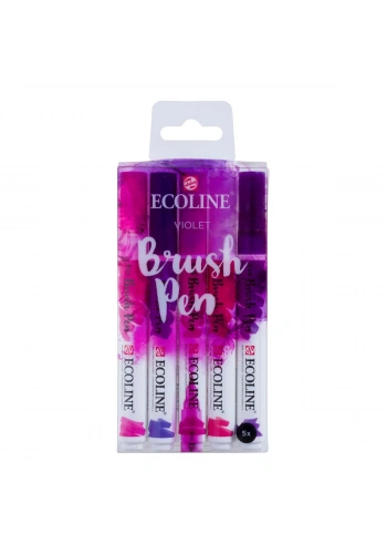 Talens Ecoline Brush Pen Fırça Uçlu Kalem Seti 5 Renk VIOLET COLOURS