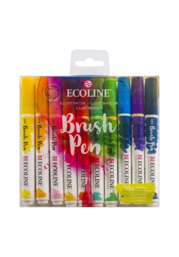 Talens Ecoline Brush Pen Fırça Uçlu Kalem Seti 10 Renk ILLUSTRATION COLOURS