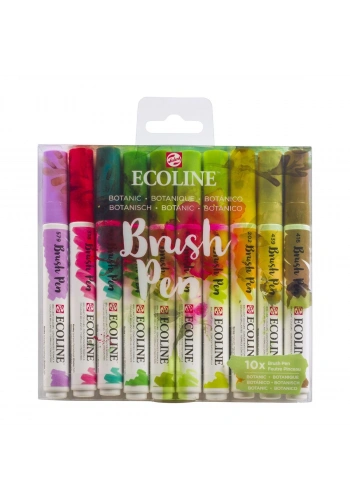 Talens Ecoline Brush Pen Fırça Uçlu Kalem Seti 10 Renk BOTANIC COLOURS