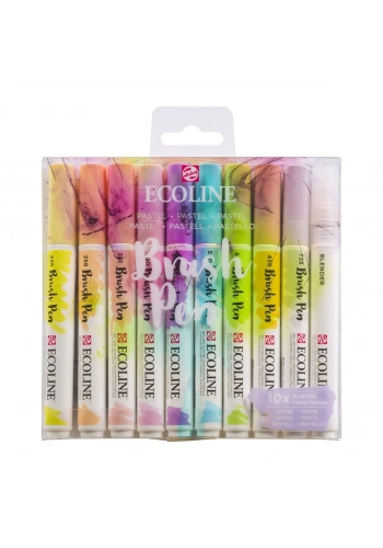 Talens Ecoline Brush Pen Fırça Uçlu Kalem Seti 10 Renk PASTEL COLOURS