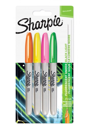 Sharpie Permanent Marker Kalem Seti Fine Uç 4 Renk NEON RENKLER