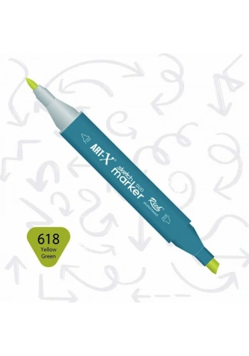 Rich Art-X Sketch Marker Duo Çift Uçlu Marker Kalem 618 Yellow Green