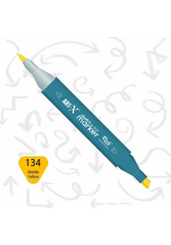 Rich Art-X Sketch Marker Duo Çift Uçlu Marker Kalem 134 Middle Yellow