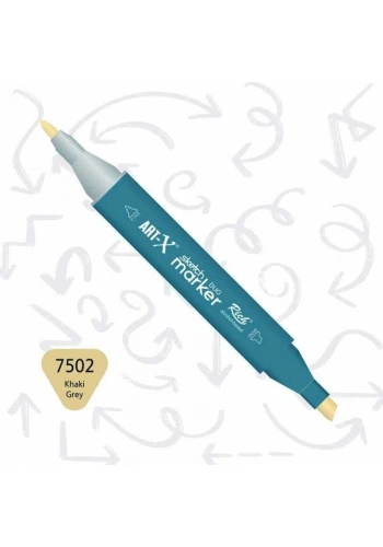 Rich Art-X Sketch Marker Duo Çift Uçlu Marker Kalem 7502 Khaki Grey