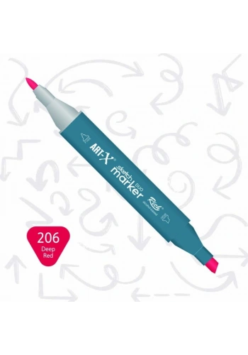 Rich Art-X Sketch Marker Duo Çift Uçlu Marker Kalem 206 Deep Red