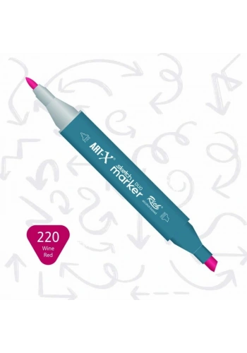 Rich Art-X Sketch Marker Duo Çift Uçlu Marker Kalem 220 Wine Red