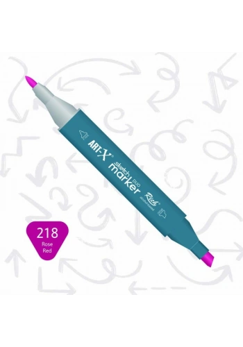 Rich Art-X Sketch Marker Duo Çift Uçlu Marker Kalem 218 Rose Red