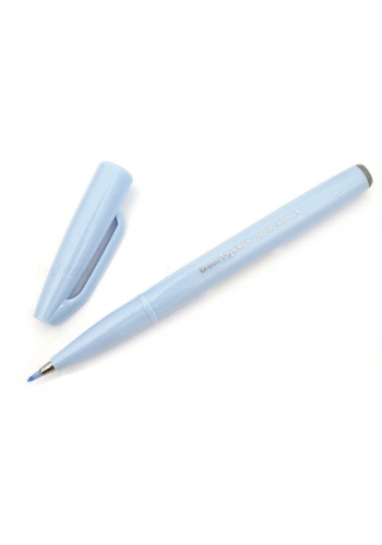Pentel Fude Touch Brush Sign Pen Fırça Uçlu Kalem GRAY BLUE