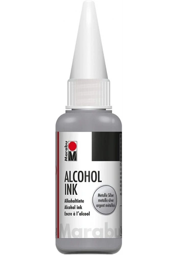 Marabu Alcohol Ink Alkol Bazlı Mürekkep 20 ml. Metallic Silver