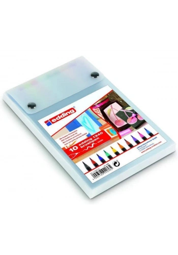 Edding 1340 Brushpen Fırça Uçlu Kalem Seti 10 Renk Plastik Kutu