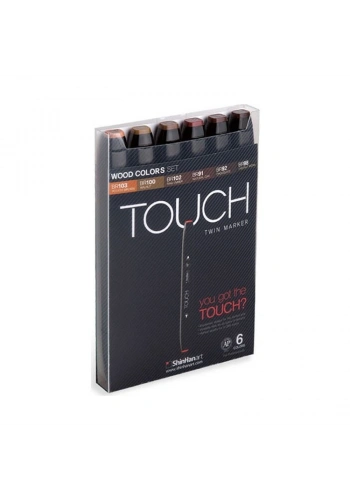 Touch Twin Marker Seti 6 Renk AHŞAP RENKLERİ