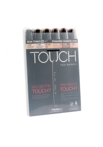 Touch Twin Marker Seti 6 Renk TEN RENKLERİ B