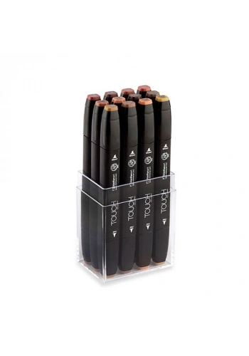 Touch Twin Marker Seti 12 Renk AHŞAP RENKLERİ