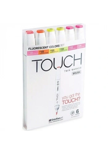 Touch Twin Brush Marker Fırça Uçlu Marker Seti 6 Renk FLORASAN RENKLER