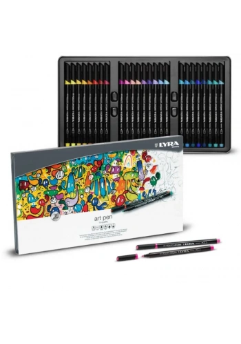 Lyra Hi-Quality Art Pen Çizim Kalemi Seti 30 Renk Metal Kutu
