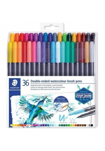 Staedtler Marsgraphic Duo Brush Pen Çift Taraflı Fırça Uçlu Marker Seti 36 Renk