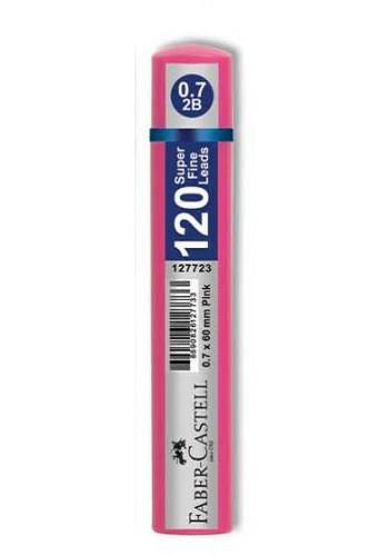 Faber Castell Super Fine Min Mekanik Kurşun Kalem Ucu 0.7 2B 120li Pembe Tüp