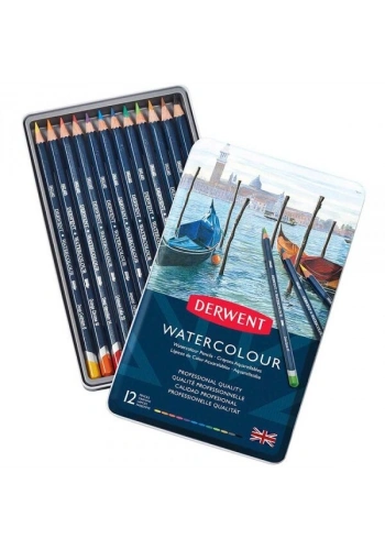 Derwent Watercolour Pencil Sulu Boya Kalemi Seti 12′li Teneke Kutu