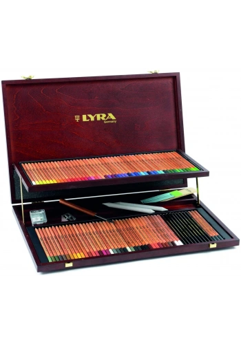 Lyra Rembrandt Artist Atelier Aquarell Boya Kalemi Seti 100 Renk + Aksesuarlar Ahşap Kutu