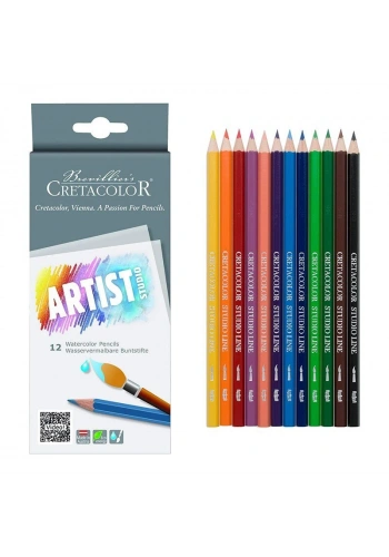 Cretacolor Artist Studio Watercolor Pencils Sulandırılabilir Boya Kalemi Seti 12 Renk