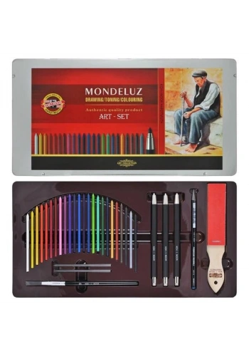 Koh-i Noor Mondeluz Aquarell Art Set Sulandırılabilir Resim Kalemi Seti 32 Parça Metal Kutu