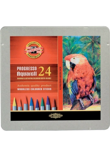 Koh-i Noor Progresso Aquarell Ağaçsız Sulandırılabilir Boya Kalemi Seti 24 Renk