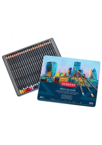 Derwent Procolour Kuru Boya Kalemi Seti 24lü Teneke Kutu