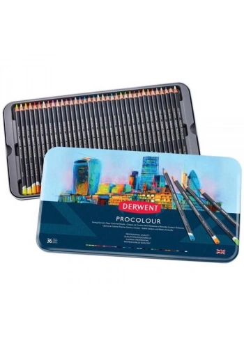 Derwent Procolour Kuru Boya Kalemi Seti 36lı Teneke Kutu