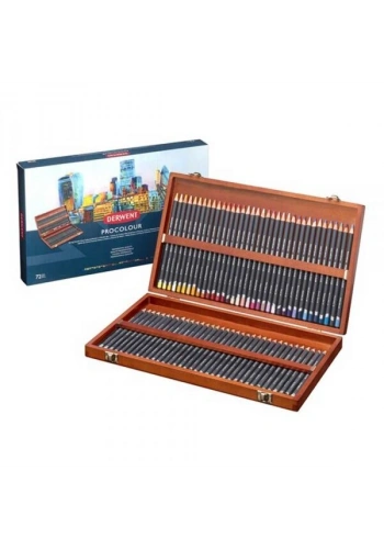 Derwent Procolour Kuru Boya Kalemi Seti 72li Ahşap Kutu