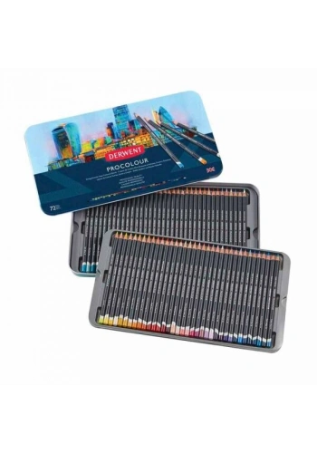 Derwent Procolour Kuru Boya Kalemi Seti 72li Teneke Kutu