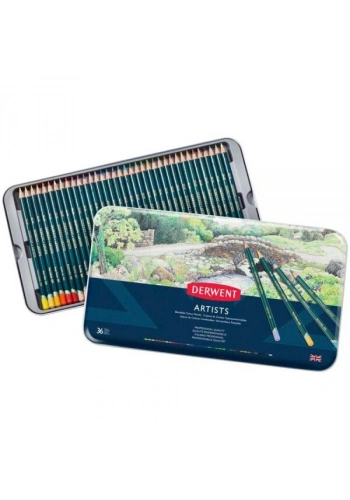 Derwent Artists Pencils Kuru Boya Kalemi Seti 36lı Teneke Kutu