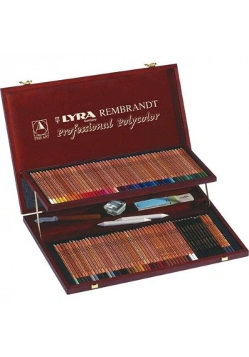 Lyra Rembrandt Polycolor Artist Atelier Kuru Boya Seti 100 Renk + Aksesuarlar Ahşap Kutu