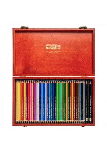 Koh-i Noor Polycolor Artist Kuru Boya Kalemi Seti 36 Renk Ahşap Kutu