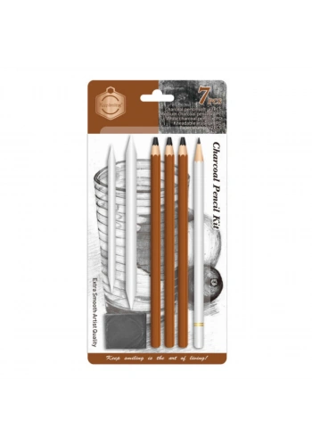 Keep Smiling Charcoal Karakalem Eskiz Çizim Seti 7 Parça