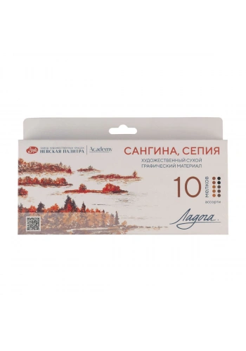 St. Petersburg Ladoga Charcoal Füzen Seti Çizim Tebeşiri 6 Renk 10 Adet Sanguine-Sepia