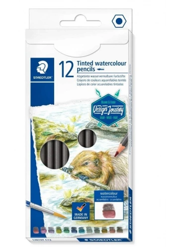 Staedtler Tinted Watercolour Charcoal Renkli Kömür Füzen Karakalem Eskiz Çizim Seti 12 Renk