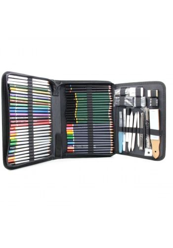 Hobi Market Art Çantalı Karakalem Eskiz Çizim Boyama Seti 75 Parça