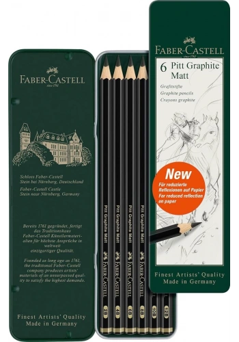 Faber Castell Pitt Graphite Matt Dereceli Kalem Eskiz Çizim Seti 6lı